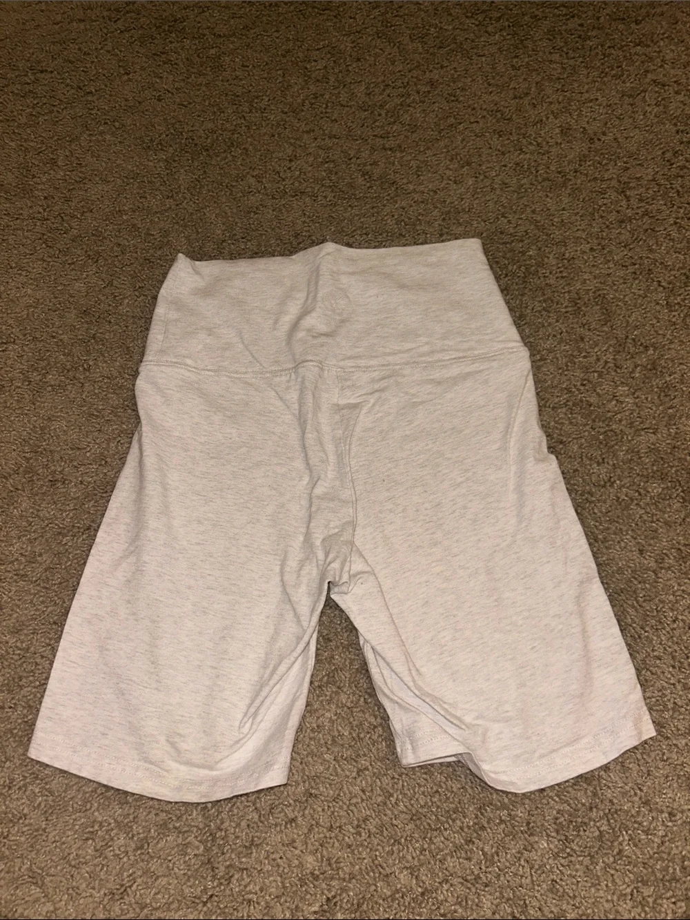 Aritzia Light Gray High-Rise Bike Shorts